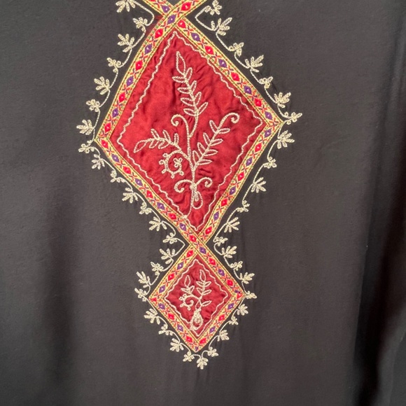 Tunic/dress, or beach/pool cover-up, black, viscose/cotton, XL. - Picture 3 of 15